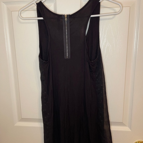 Charlotte Russe Black Sheer Polka Dot Tank Top with Gold Shimmer XS - Picture 6 of 7